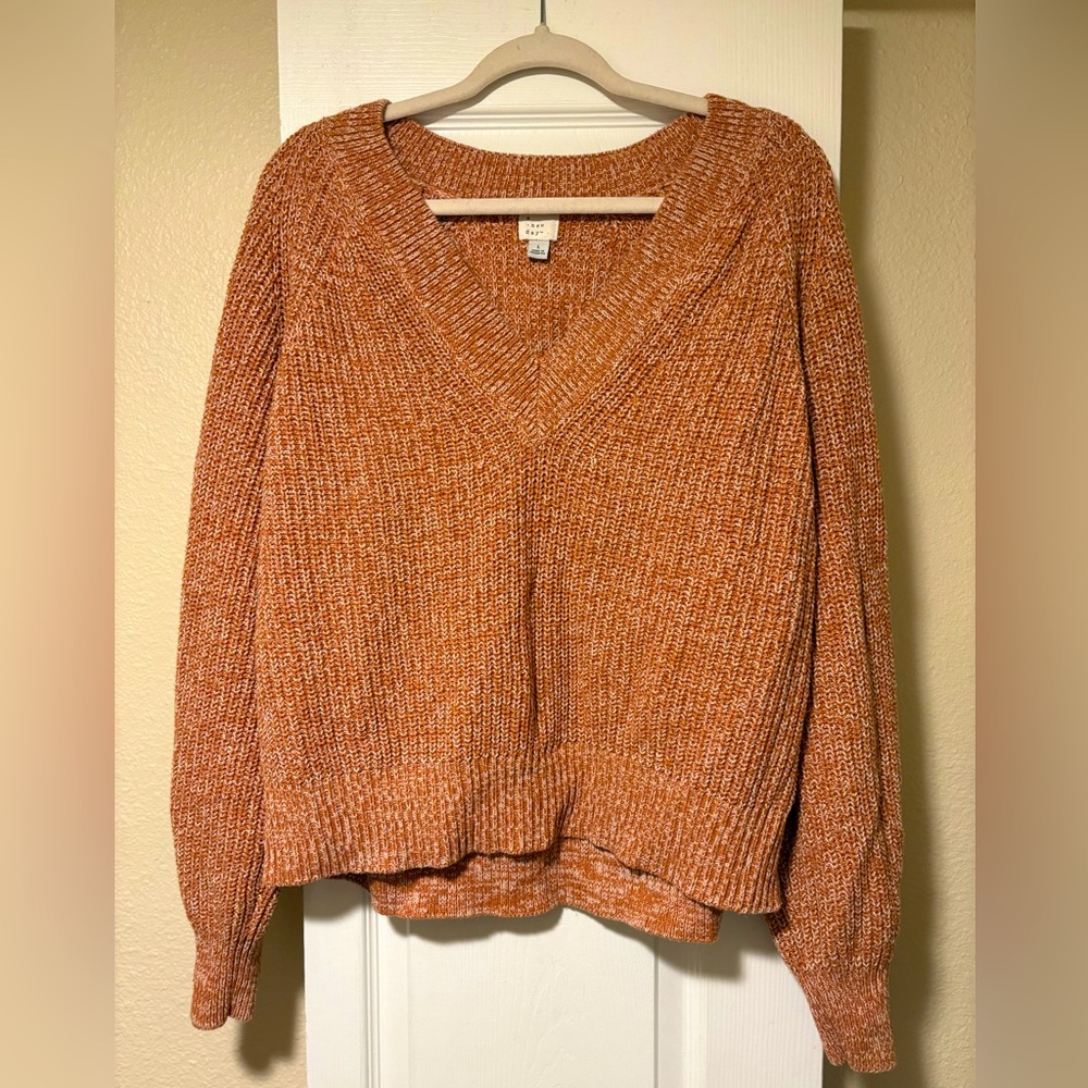 A New Day peppered rust knit sweater Sz L